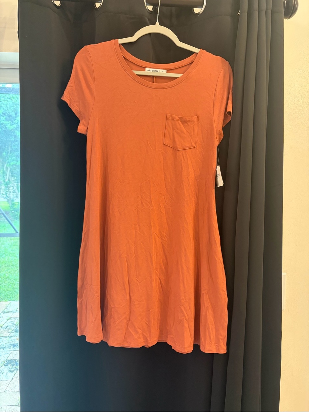 Arizona Rust Orange Swing T-Shirt Dress NWT Size Medium